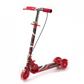 Трехколесный самокат, стальной, с ручным тормозом, нагрузка до 25 кг, красный (Next, KS2831 REDsim)